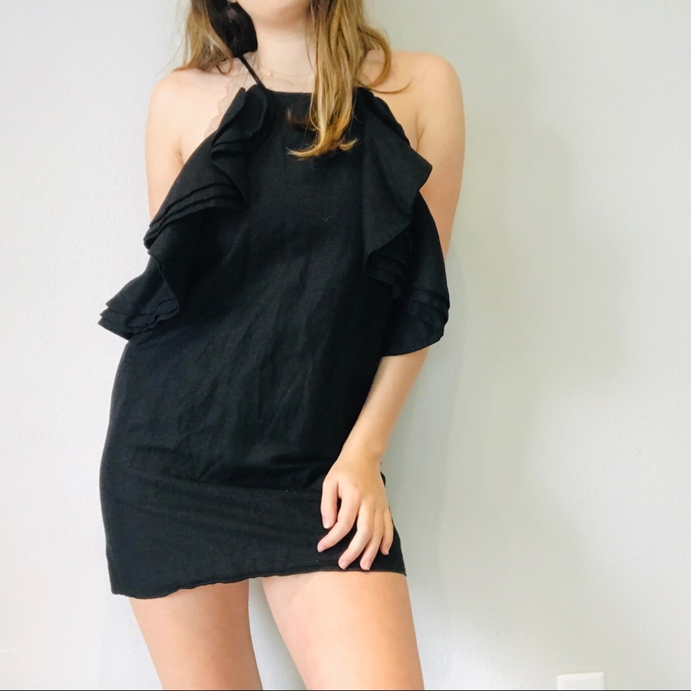 CLEARANCE Alice in Wonderland linen ruffle dress - Picture 2 of 5